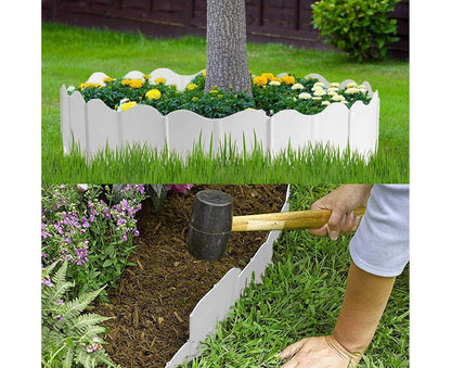 20Pcs Border Fence Walkway Landscape Edging - White
