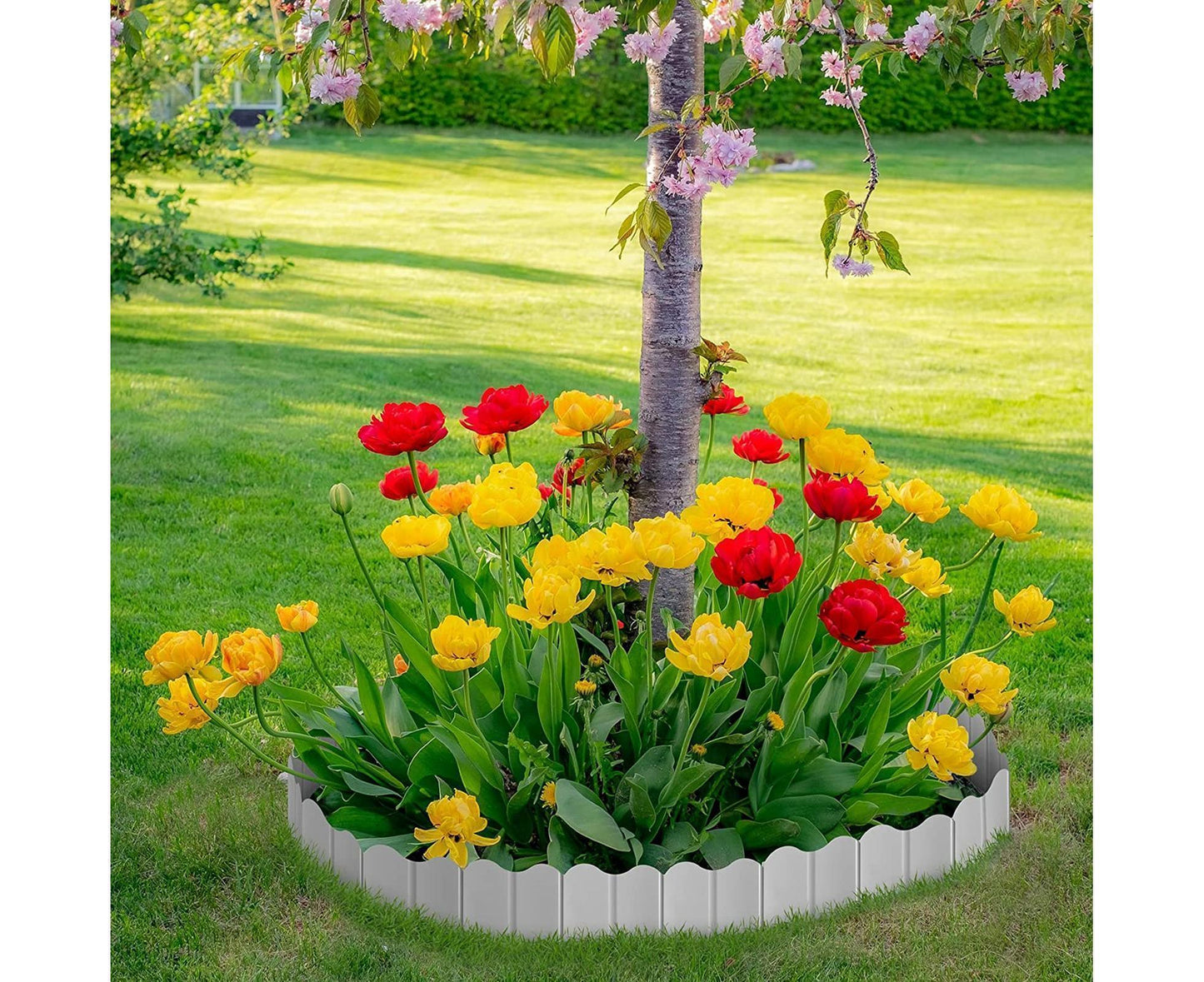 20Pcs Border Fence Walkway Landscape Edging - White