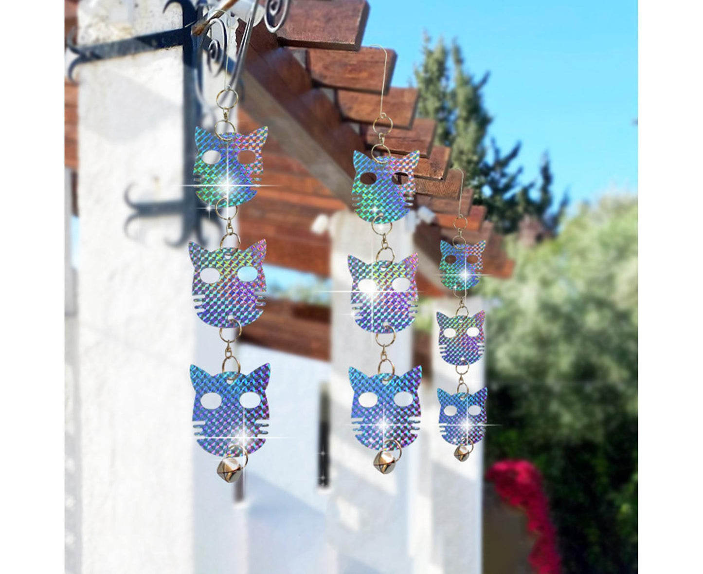 4Pcs Owl Bird Repellent Reflective Discs - 4pcs