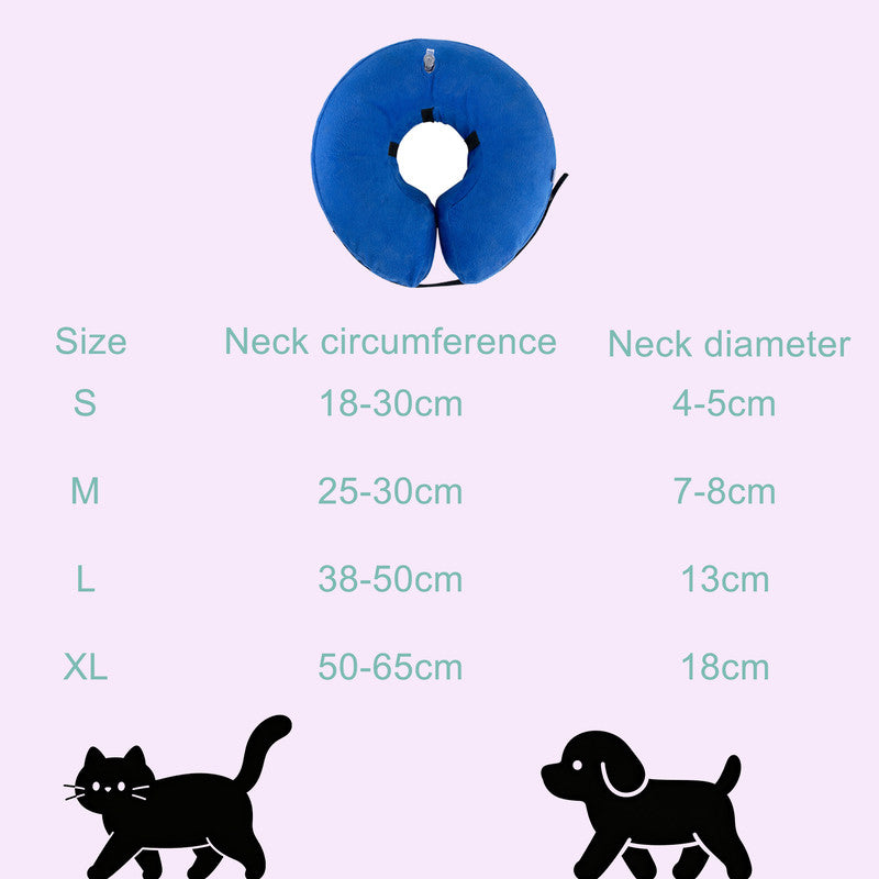 Inflatable Dog Cone Collar Alternative, Soft Dog Cone for Small Medium Large Dogs and Cats, Neck Recovery ECollar After Surgery,S