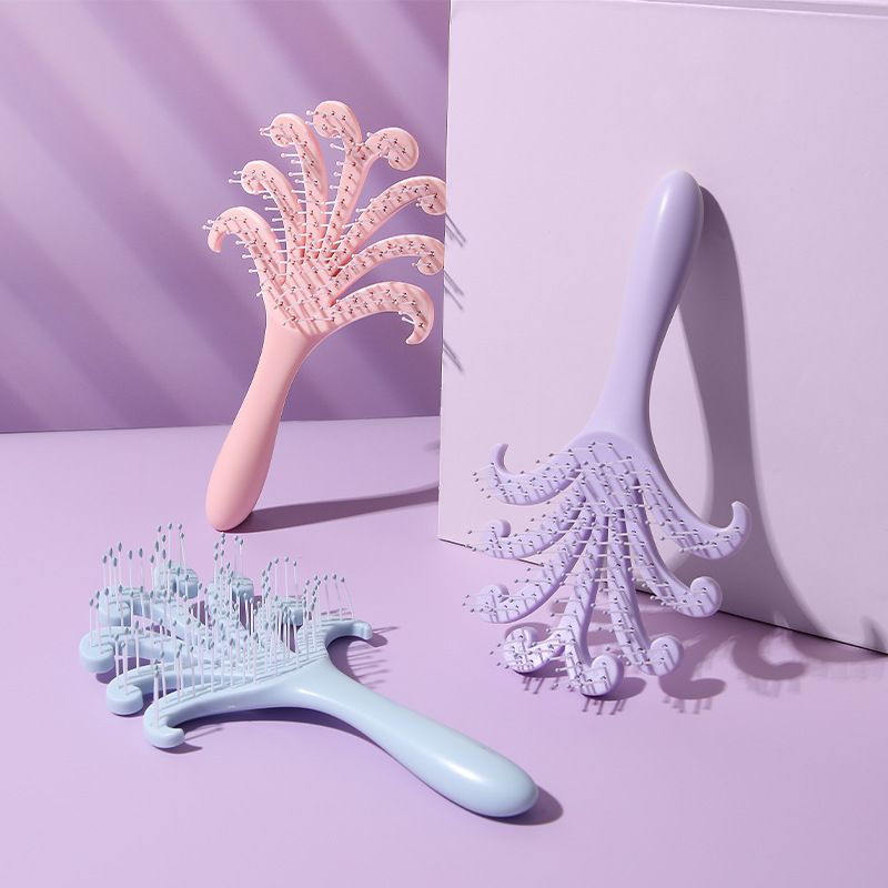1PC Octopus Scalp Massage Brush – Multi-Functional Detangling Brush – Wet & Dry Use, Tangle-Free – Home Hair Care Brush for Women with Long or Curly Hair,purple.