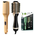 Yellow Curly Hair Straightener Avocado & Macadamia Oil Infused Hair Straightener & Volumizing Brush Set - MDM Australian