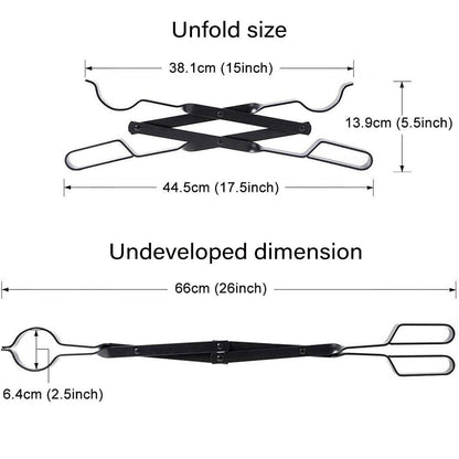 Folding Fireplace Tongs Grip Fire Pit Pliers Outdoor Indoor Fire Tools Durable
