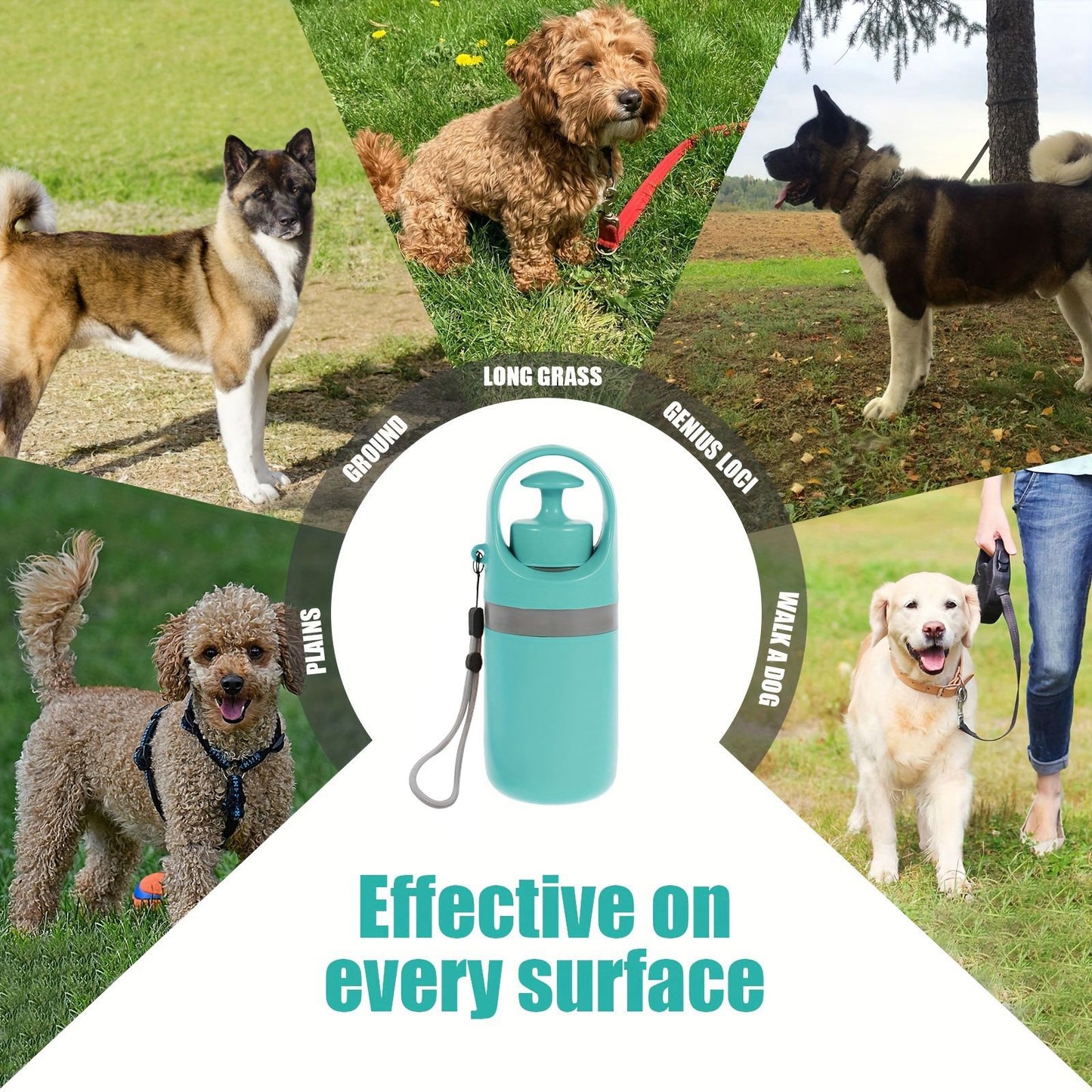 Orange Portable 6-Claw Pet Pooper Scooper - Hands-Free Dog Waste Picker with Integrated Bag Dispenser and Storage Cap - Lightweight Sanitary Waste Removal Tool for Outdoor Walking and Travel