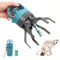 Blue Portable 6-Claw Pet Pooper Scooper - Hands-Free Dog Waste Picker with Integrated Bag Dispenser and - MDM Australian