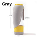 Gray 2-in-1 Portable Dog Water Bottle and Food Container - Leaf-Shaped Silicone Travel Bowl for Pets - MDM Australian