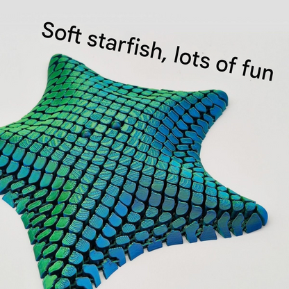 Orange 3D-Printed Articulated Starfish Fidget Toy for Stress Relief - Eco-Friendly 12cm Sensory Toy for Kids & Adults