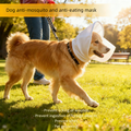 Size S White Mesh Net Hood for Dogs – Protective Face Cover Against Insects, Debris, and Oral Ingestion - MDM Australian