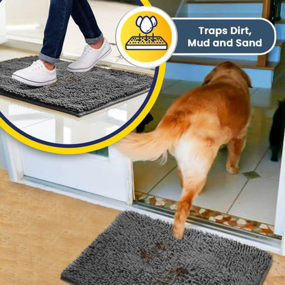 Dark grey 50×80 cm Extra-Thick Chenille Floor Mat for Bathrooms and Pet Use – High-Density Absorbent, Non-Slip, Machine-Washable Rug for Dogs and Humans