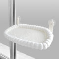 White Plush Cat Window Hammock with Strong Suction Cups, Faux Rabbit Fur Pet Bed for Cats and Small Dogs - MDM Australian
