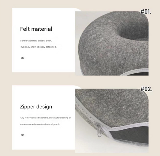 Dark grey Felt Donut Cat Bed with Zipper Tunnel Toy, Double-Layer Pet Cave for Cats, M Size (50x20cm), Cozy Hideaway for Indoor Cats