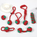 7-Piece Red and Green Durable Cotton Rope Dog Toy Set - Washable Knotted Ball & Tug Toys for Aggressive - MDM Australian