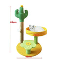Yellow Cactus Pineapple Cat Tree with Scratching Post & Cozy Perch - Multi-Level Cat Tower with Flower - MDM Australian