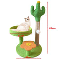 Green Cactus Pineapple Cat Tree with Scratching Post & Cozy Perch - Multi-Level Cat Tower with Flower - MDM Australian