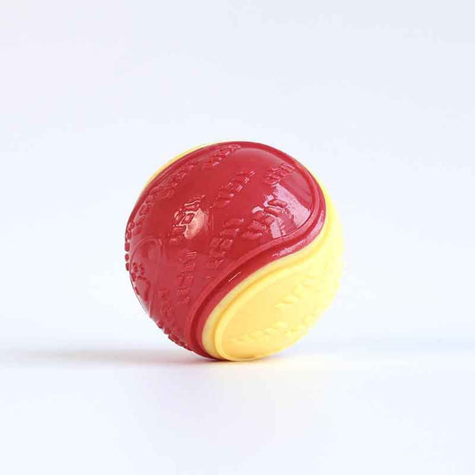 Yellow and red Squeaky Dog Balls - 2-Pack Durable TPR Chew Toys for Puppies and Adult Dogs - Interactive Fetch and Training Ball with Teething Texture - Safe and Non-Toxic Daily Play Solution