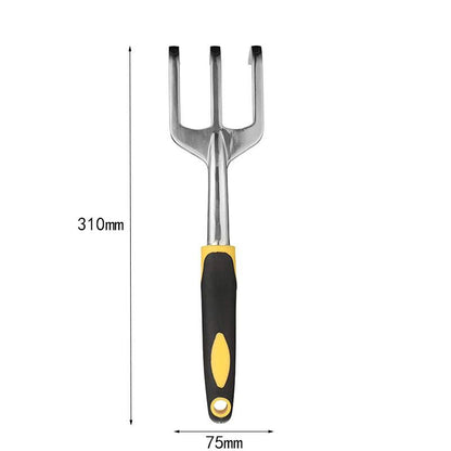 3-Piece Red Gardening Tool Set - Heavy Duty Aluminum Alloy with Bonus Claw Gardening Gloves - Rust Resistant Hand Trowel, Cultivator and Transplanter for Planting, Digging and Weeding