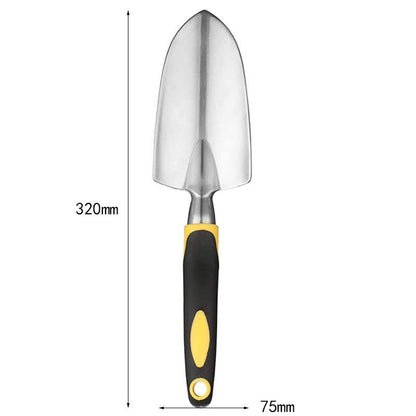 3-Piece Yellow Gardening Tool Set - Heavy Duty Aluminum Alloy with Bonus Claw Gardening Gloves - Rust Resistant Hand Trowel, Cultivator and Transplanter for Planting, Digging and Weeding