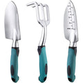 3-Piece Green Gardening Tool Set - Heavy Duty Aluminum Alloy with Bonus Claw Gardening Gloves - Rust - MDM Australian