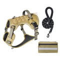 3-Piece Khaki Tactical Dog Harness Set (L Size) - Heavy Duty No-Pull Vest with Detachable Tactical Pouch & - MDM Australian