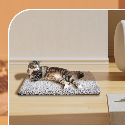 50 x 40 CM Self-Warming Thermal Pet Fluffy Mat with Machine Washable & Removable Zippered Cover - Waterproof Soft Cotton Fleece Bed for Dogs & Cats