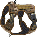 Camouflage Professional Adjustable Tactical Dog Mesh Harness - Reflective No-Pull Pet Vest with Control - MDM Australian