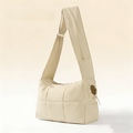 Beige Foldable Insulated Quilted Pet Shoulder Bag with Adjustable Peep Hole & Safety Buckle - Thickened Warm - MDM Australian