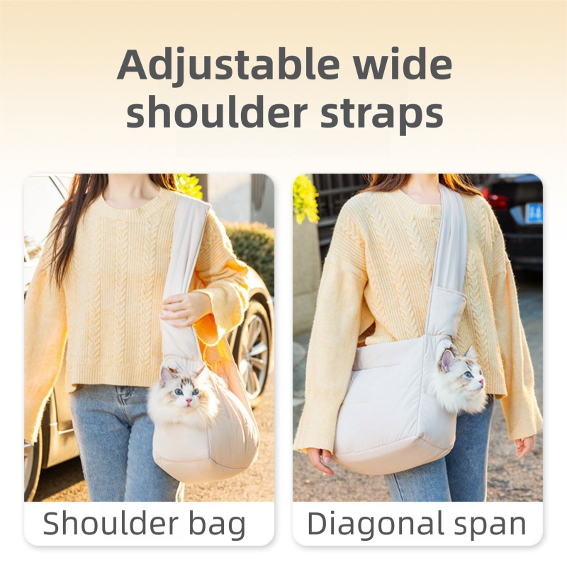 Purple Foldable Insulated Quilted Pet Shoulder Bag with Adjustable Peep Hole & Safety Buckle - Thickened Warm Travel Tote for Small Dogs & Cats Within 5.7KG
