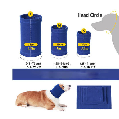 3-Pack Blue Instant Calming Dog Warm Hoods and Ear Covers (M Size) - Anxiety Relief Noise Reduction & Grooming Support, Breathable Full-Head Protection