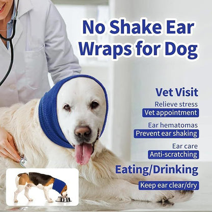 3-Pack Grey Instant Calming Dog Warm Hoods and Ear Covers (L Size) - Anxiety Relief Noise Reduction & Grooming Support, Breathable Full-Head Protection