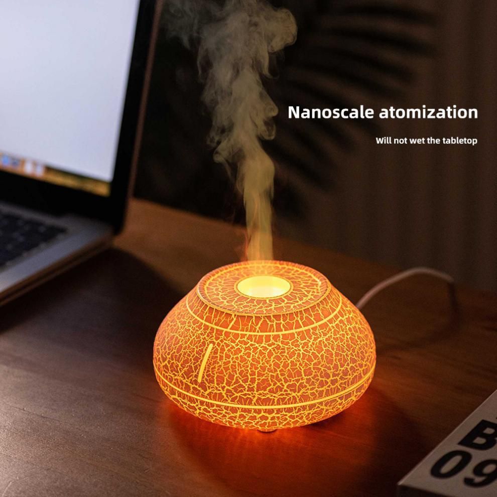 Black 7-Color Flame Ultrasonic Nano Mist Humidifier & Diffuser - Type ...