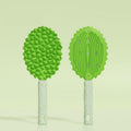 2-piece green Pet Durian Massage Grooming Brush - TPR Double-Sided Deshedding Comb for Cats Dogs - Gentle - MDM Australian