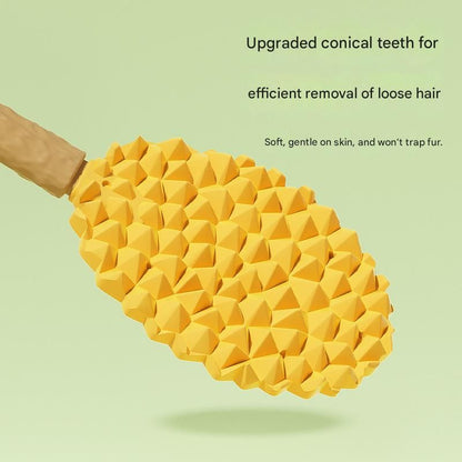 2-piece green Pet Durian Massage Grooming Brush - TPR Double-Sided Deshedding Comb for Cats Dogs - Gentle Pet SPA Grooming Tool