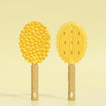 2-piece yellow Pet Durian Massage Grooming Brush - TPR Double-Sided Deshedding Comb for Cats Dogs - Gentle - MDM Australian