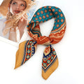 Bohemian Yellow Women's 70cm Square Scarf - Bohemian Paisley & Vintage Print Collection - Lightweight Satin - MDM Australian