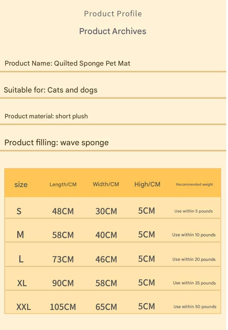 Coffee L size Pet Dog Bed Mat - Plush Short Fur Cover with Wave Foam Padding - Washable Removable Cover, Non-Slip Base, Warm Winter Cushion for Dogs and Cats, Multiple Sizes