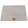 Silver-gray M size Pet Dog Bed Mat - Plush Short Fur Cover with Wave Foam Padding - Washable Removable - MDM Australian