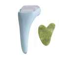 2-piece Light Blue Face Ice Roller with Gel Cooling Head and Gua Sha Board- Reusable PP and Gel Cold Massage - MDM Australian