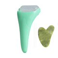 2-piece Green Face Ice Roller with Gel Cooling Head and Gua Sha Board- Reusable PP and Gel Cold Massage Tool - MDM Australian