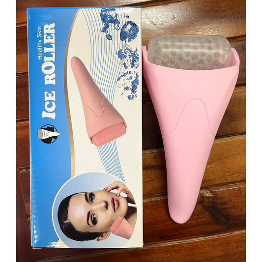 Light Pink Face Ice Roller with Gel Cooling Head- Reusable PP and Gel Cold Massage Tool for De-Puffing, Soothing, and Refreshing Skin, Easy to Freeze, Comfortable Grip, Daily Skincare Essential
