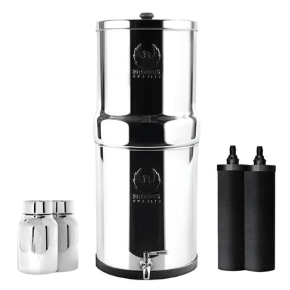 Phoenix 8L Stainless Steel Gravity Water Filter - Smart Carbon with Fluoride Filtration