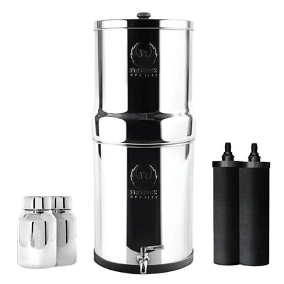 Phoenix 8L Stainless Steel Gravity Water Filter - Smart Carbon with Fluoride Filtration