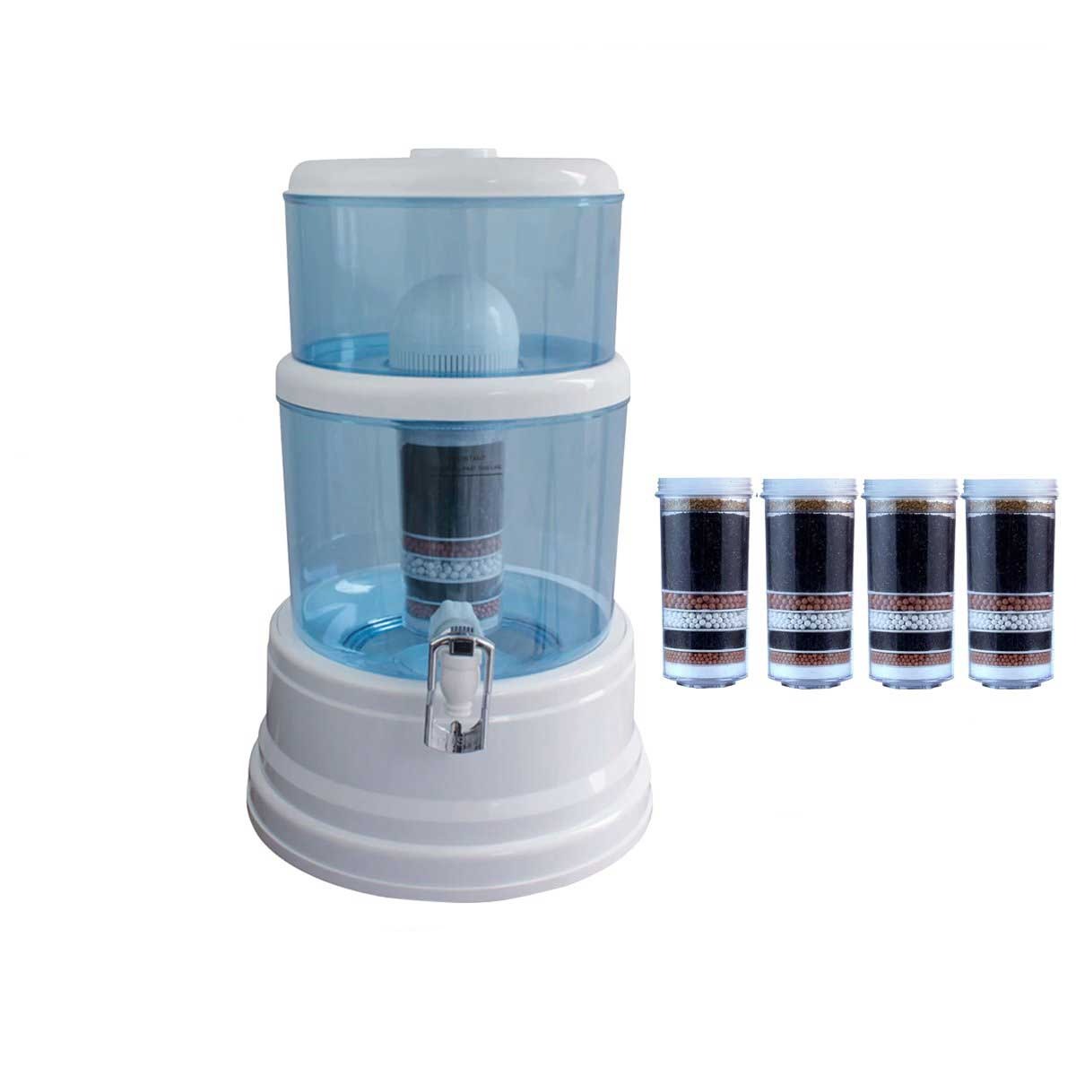  MDMAustralian Water Purifier 8 Stage Water Ceramic Top Dispenser Purifier 4 Filters 16L 