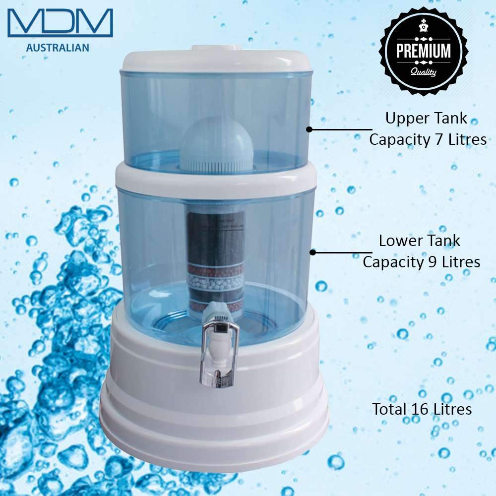 Aimex Water 16L Dispenser BenchTop Purifier Jug 8 Stage Water Filter + 3 Filters - MDMAustralian