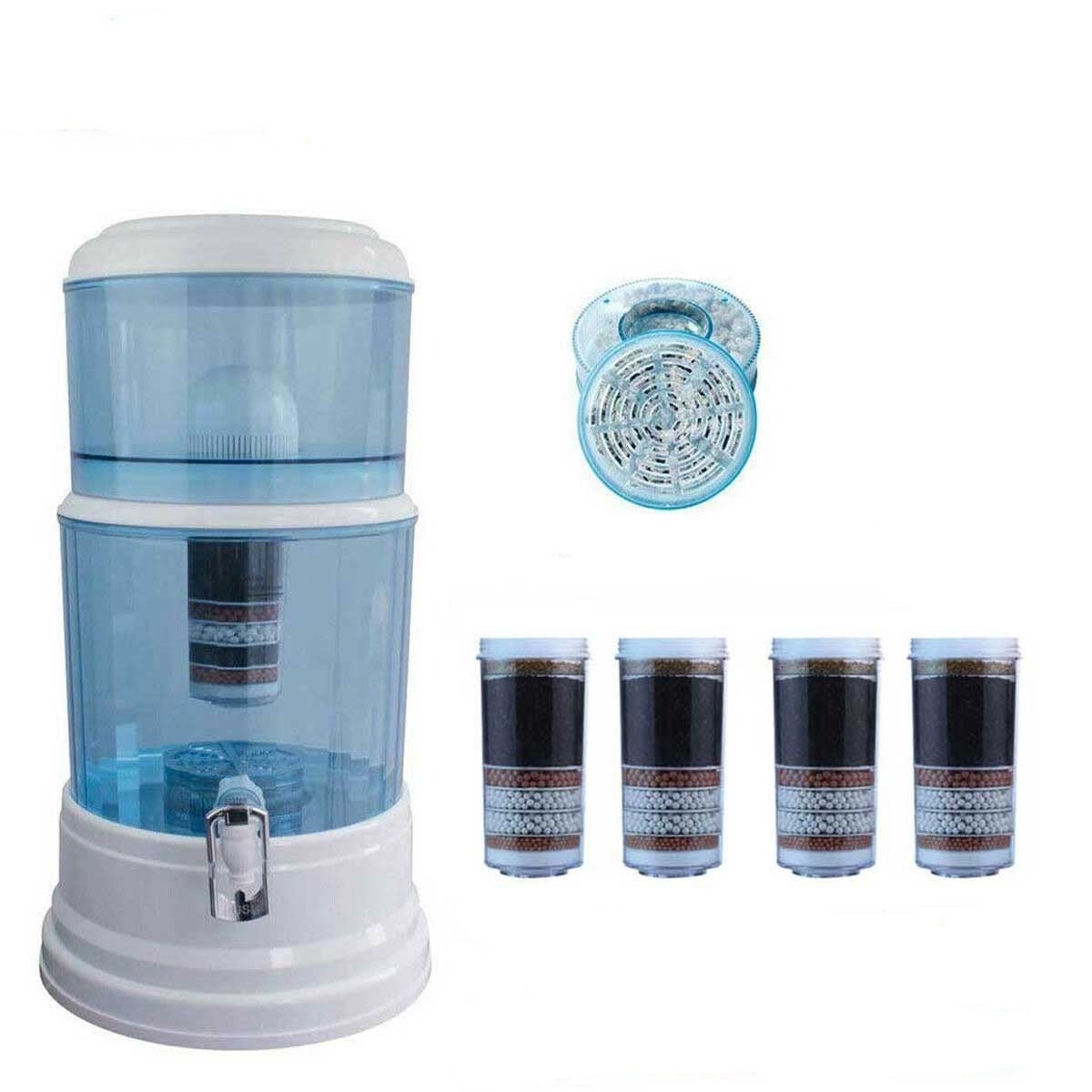 20L Aimex Bench Top Dispenser 8 Stage Ceramic Water Purifier 4x Fluoride Filters