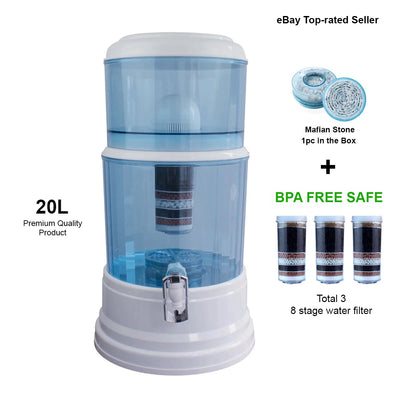 Aimex Water Purifier 8 Stage Water Filter Dispenser 20L Maifan Stone + 3 Filters - MDMAustralian