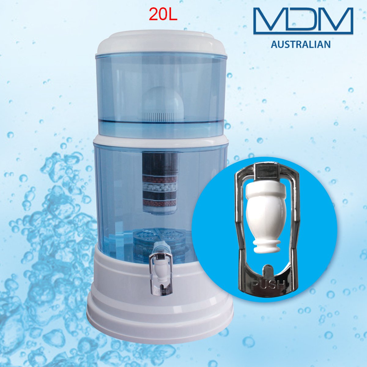 Aimex Water ®️ 8 Stage KDF Water Filters Purifier Dispenser Bench Top BPA Free 20L - MDMAustralian