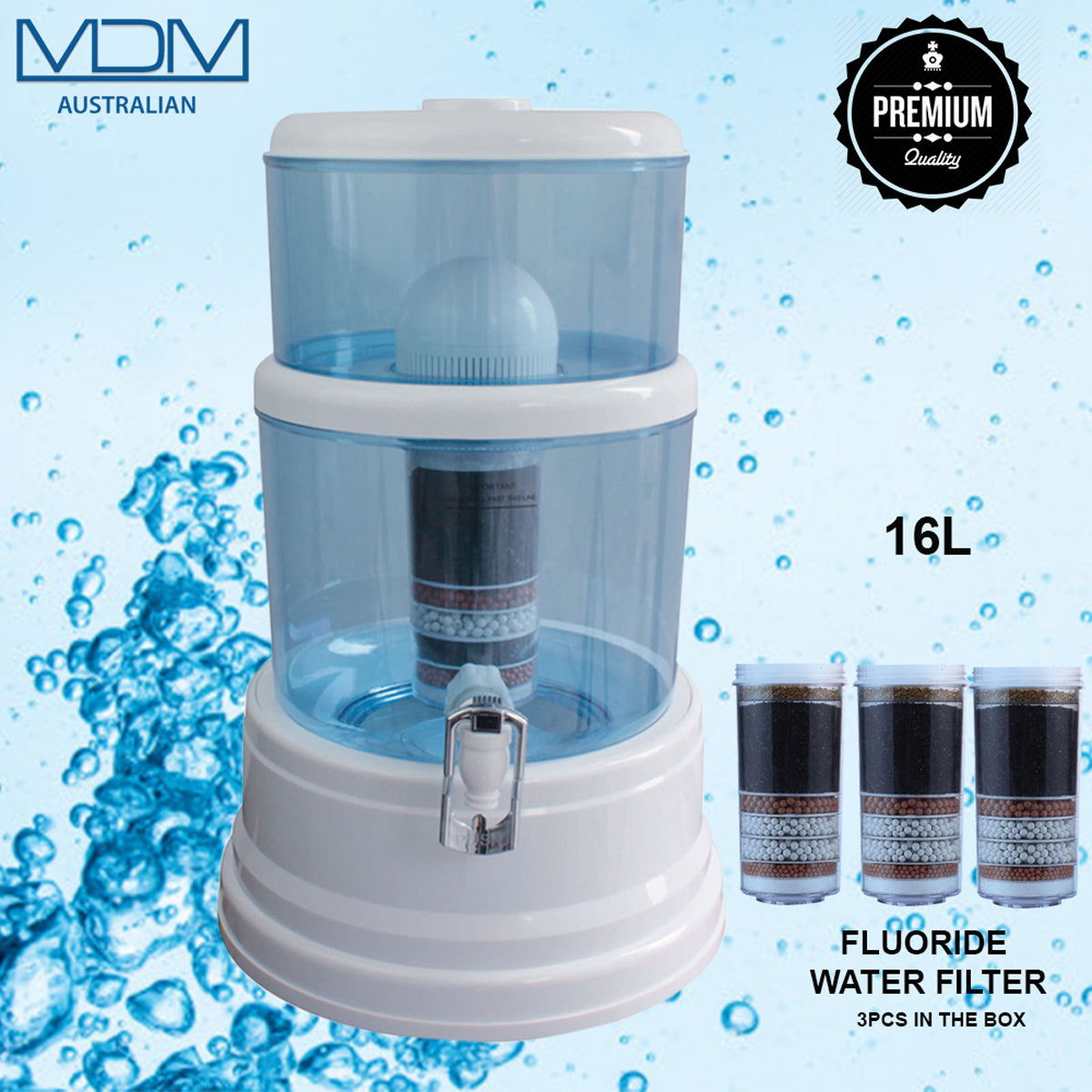 Aimex Water Purifier with 8 Stage Fluoride Removal 3 Water Filters 16L Dispenser - MDMAustralian