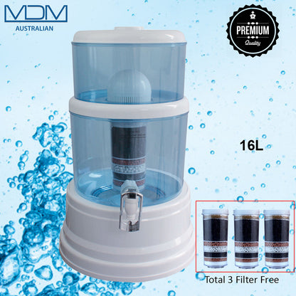 Aimex Water 16L Dispenser BenchTop Purifier Jug 8 Stage Water Filter + 3 Filters - MDMAustralian