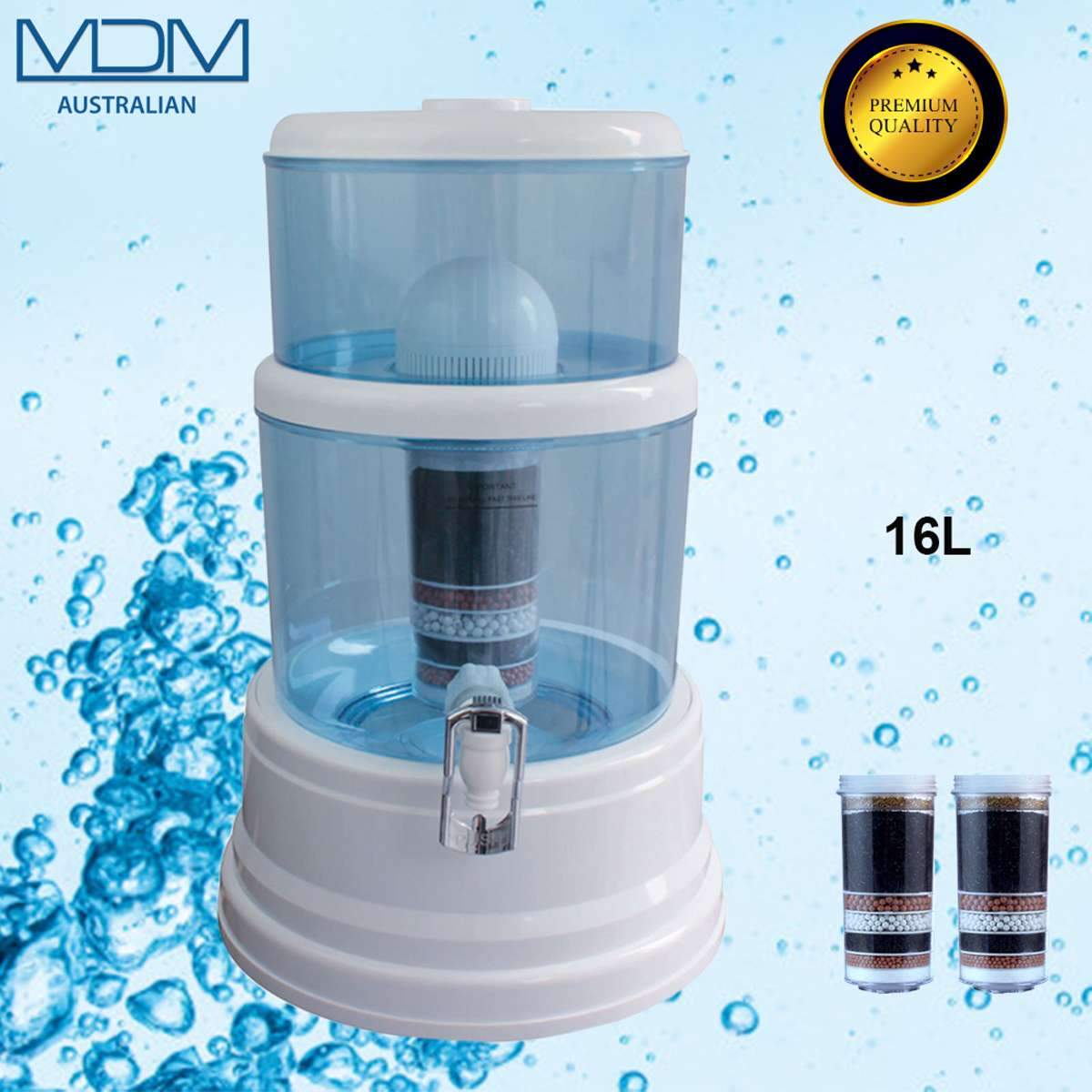 Aimex Water 16L Dispenser BenchTop Purifier Jug 8 Stage Water Filter + 3 Filters - MDMAustralian