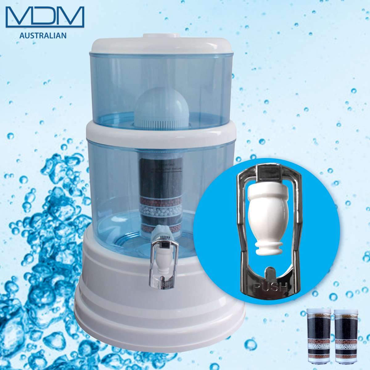 Aimex Water 16L Dispenser BenchTop Purifier Jug 8 Stage Water Filter + 3 Filters - MDMAustralian